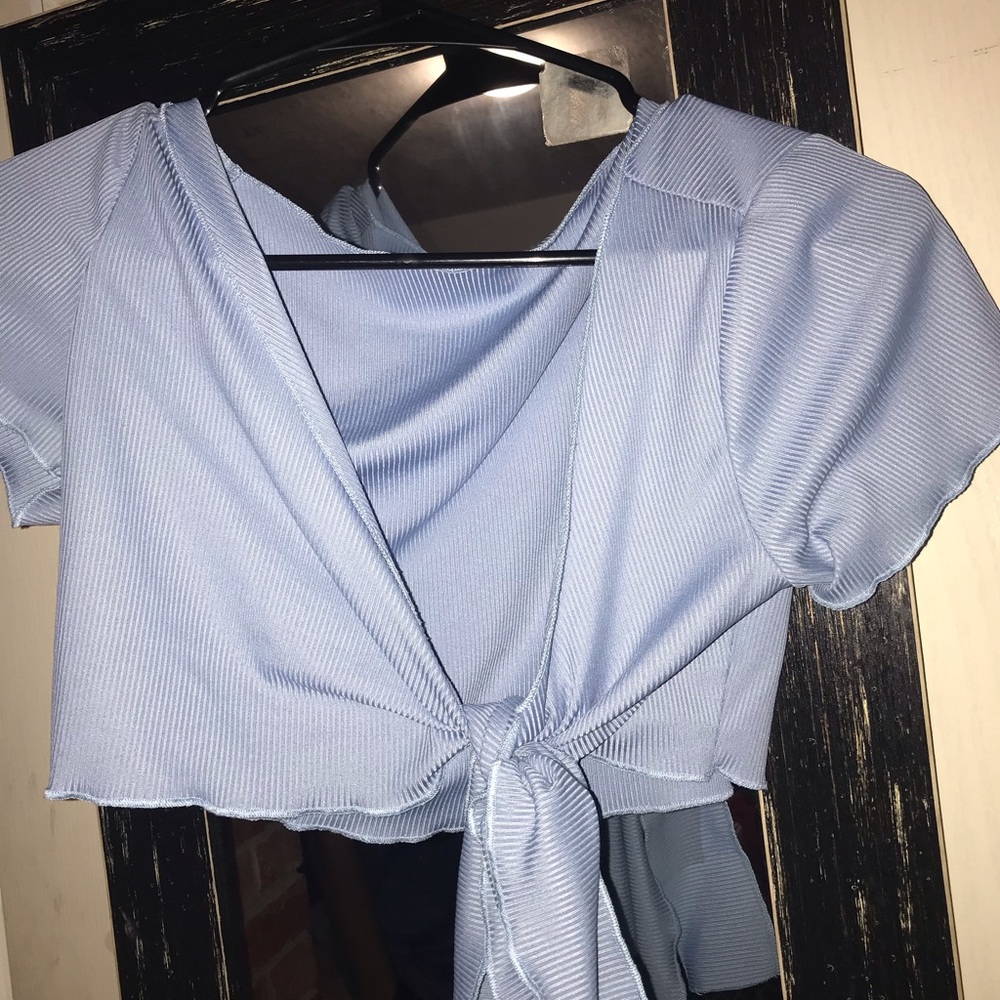 Small light blue crop top